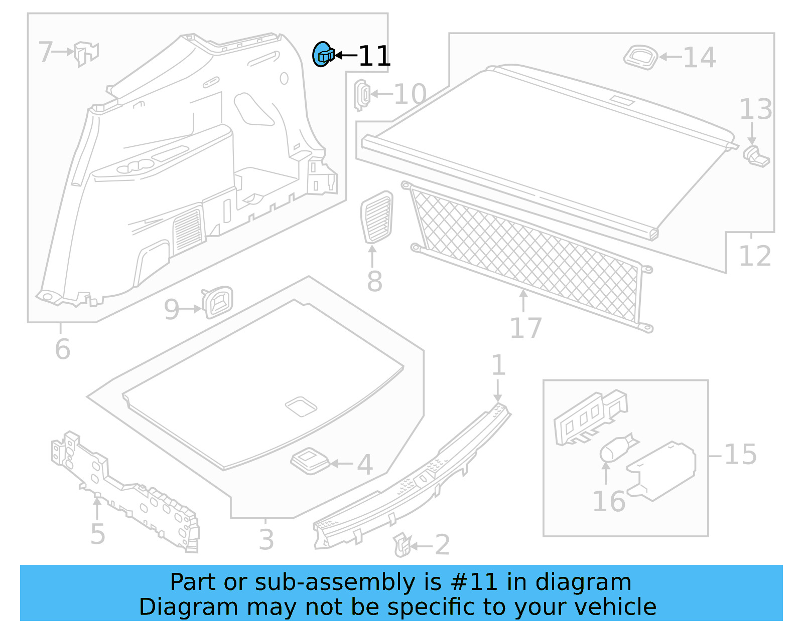 Quarter Trim Panel Retainer Nut 1Z9-868-280-B-82V