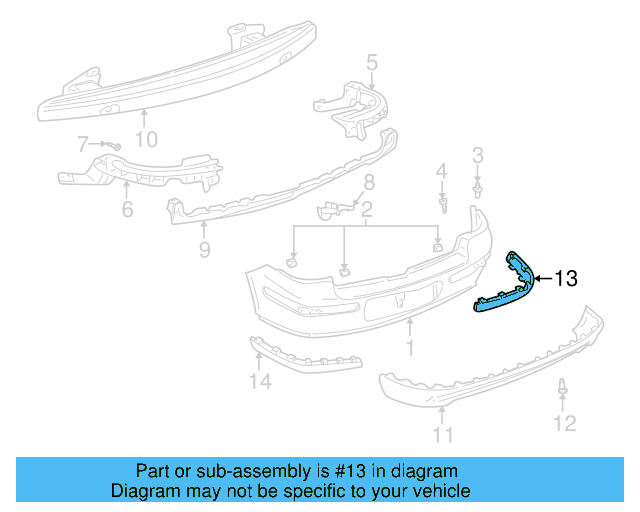 Bumper Trim (Unpainted) 1j6807792agru - View 2