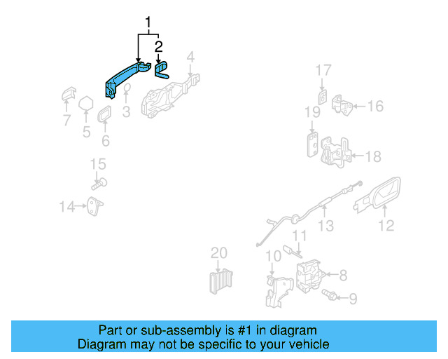 Handle, Outside (Unpainted) 1k5837205gru - View 11