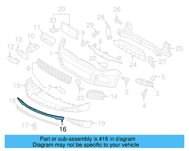 Spoiler (Unpainted) 7p6807061egru - View 9