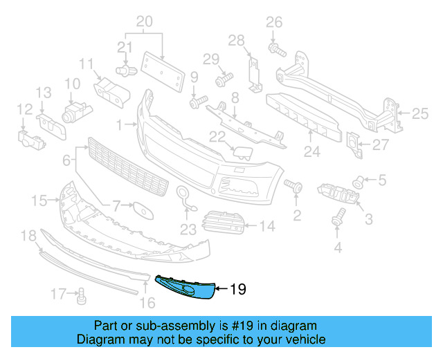 Fog Lamp Bezel (Unpainted) 7p6807490bgru - View 7