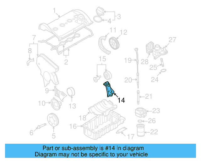 Engine Timing Belt Tensioner 06B-109-477 - View 2