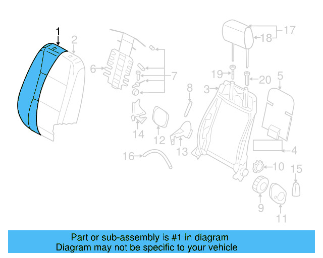 Seat Back Cushion Cover 1K5-881-805-HS-WLY
