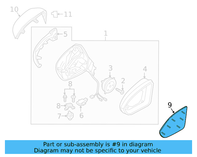 Front Camera Mount Plate 3G8-980-803-A-9B9 - View 6
