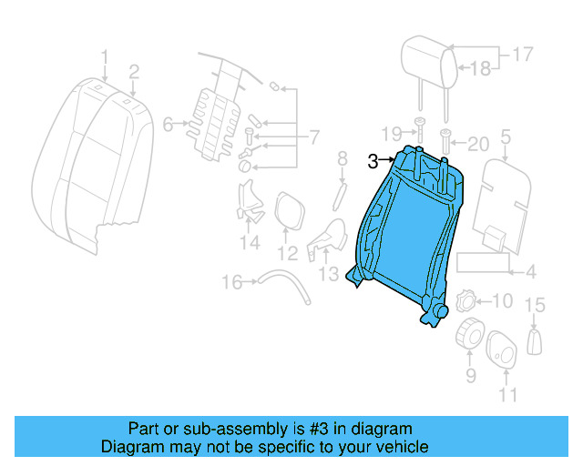 Seat Back Frame 5C6-881-045-Q - View 3