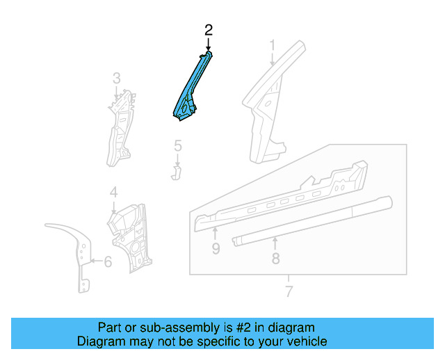 Upper Pillar Reinforced 1C0-809-623-D - View 9