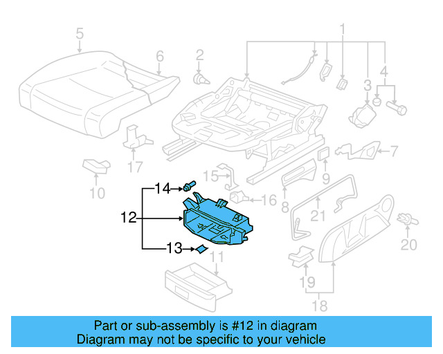 Seat Frame 1K0-882-600-B-9B9 - View 16