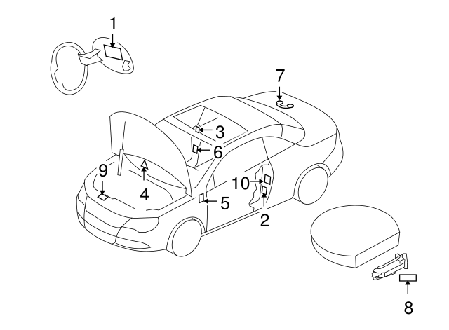 Caution Label 1K0-010-467-T - View 45