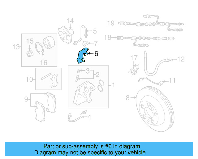 Brake Line Bracket 7L0-614-843-A - View 10