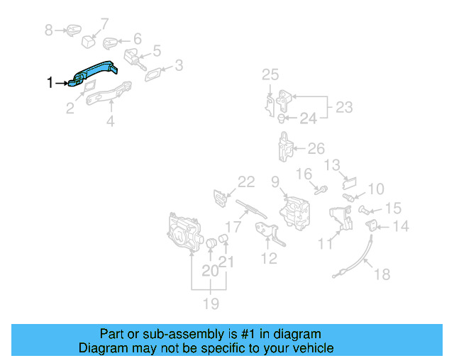 Handle, Outside (Unpainted) 3d0837205ggru - View 3