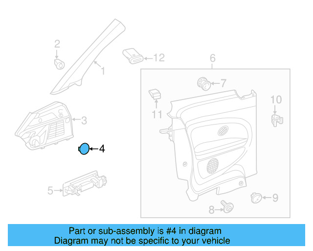 Trunk Trim Panel Clip 7H0-867-299-01C - View 11