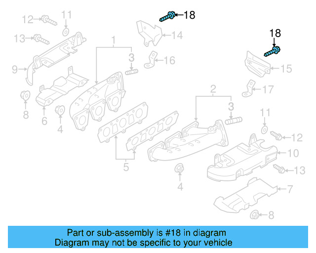 Exhaust Manifold Heat Shield Bolt N-101-319-03 - View 2