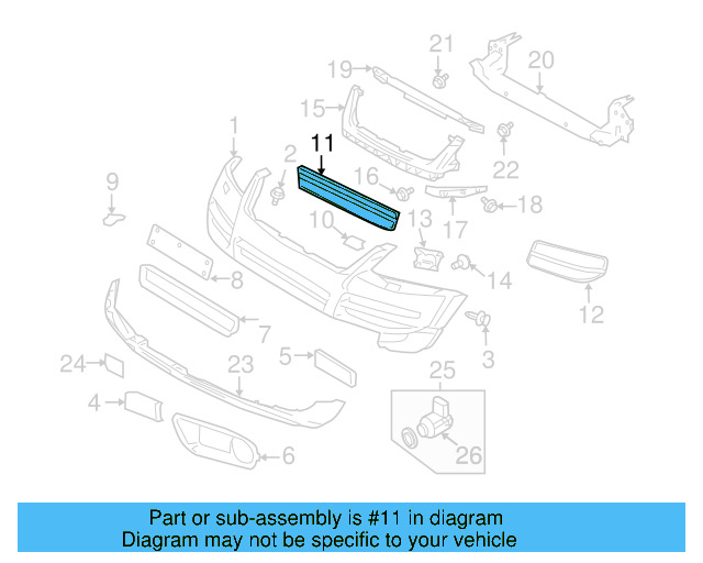 Lower Grille 7L6-853-676-9B9 - View 6