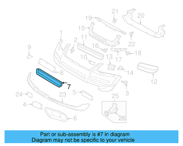 Grille Molding 7L6-807-243-8Z8 - View 7