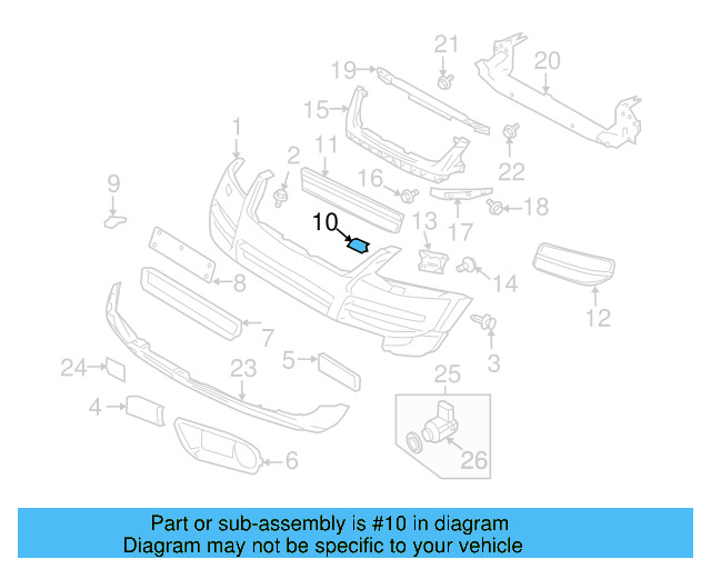 Headlight Washer Cover (Unpainted) 7l6807752agru - View 6