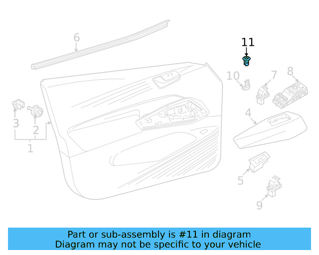 Door Lock Knob Bezel 5M0-919-242-A-82V - View 10
