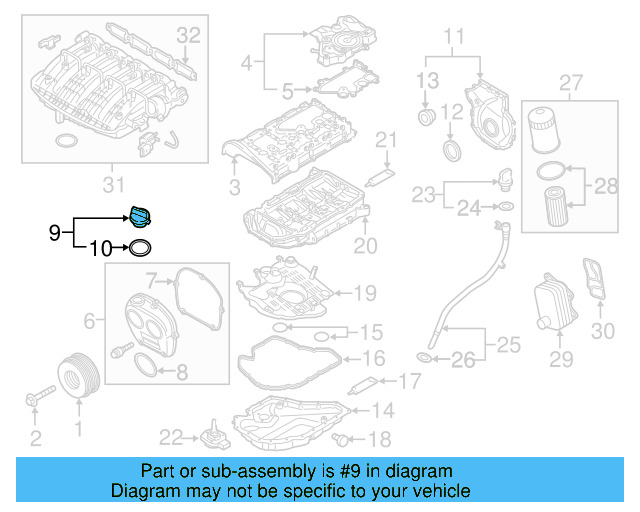 Filler Cap 06K-103-485-D - View 45