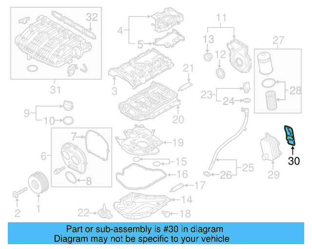 Oil Cooler Gasket 06L-117-070 - View 33