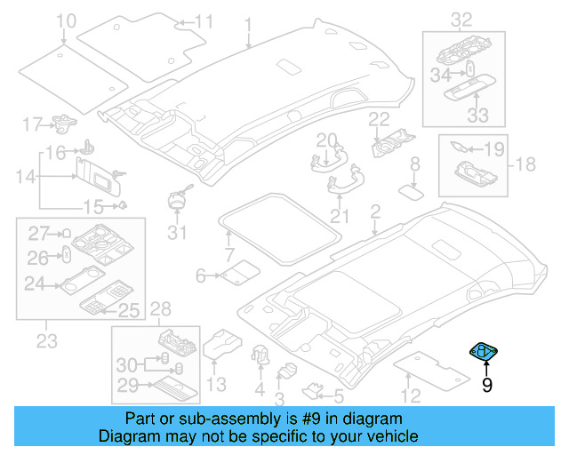 Sunroof Opening Trim Clip 5C6-867-785-D