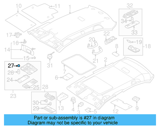Interior Lamp 3B0-947-291-B-95T - View 13