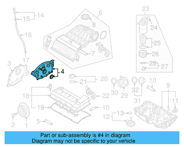 Engine Timing Cover 03H-109-122-B - View 3