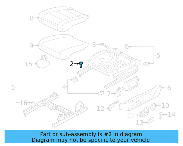 Seat Frame Mount Bolt N-912-052-01 - View 15