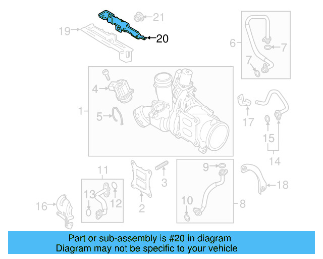 Turbocharger Mount Heat Shield Bracket 06K-145-383 - View 21