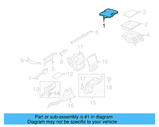 Storage Tray, Center Dash 1K0-857-921-D-1QB - View 8