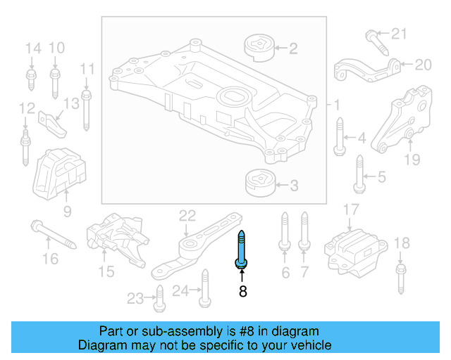 Engine Cradle Mount Bolt N-105-580-02 - View 45