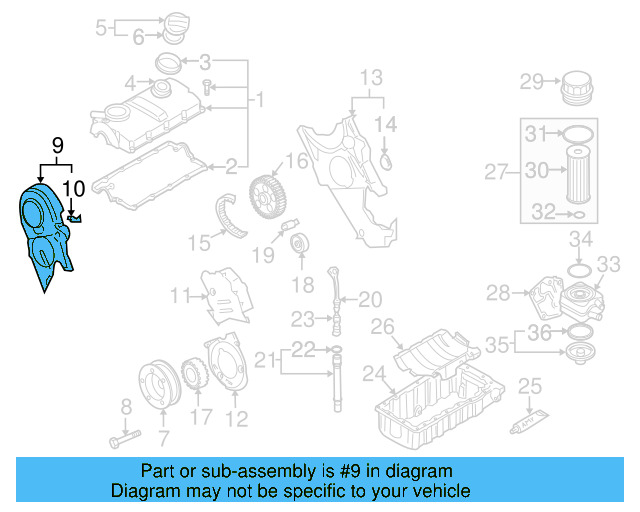 Engine Timing Cover 045-109-107-F - View 4
