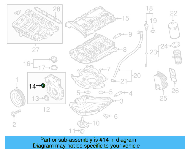 Engine Timing Cover Seal 06H-115-418-AA - View 27