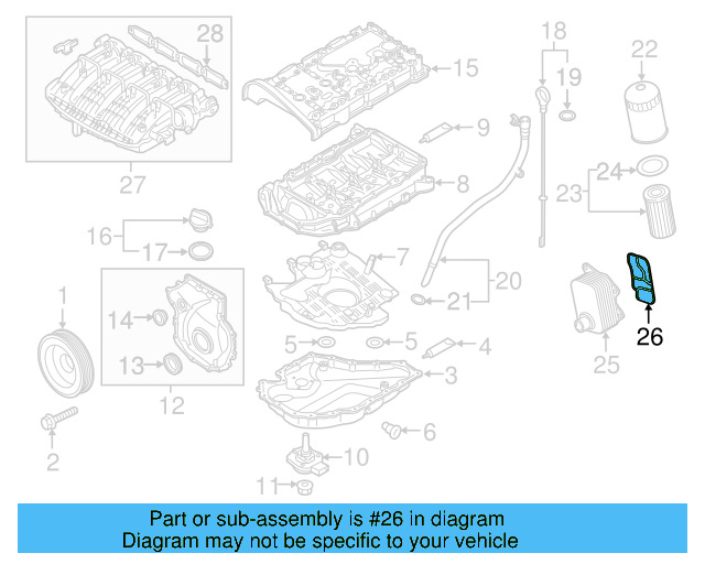 Oil Cooler Gasket 06L-117-070 - View 36
