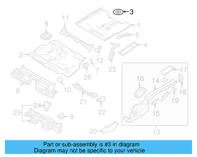 Rear Floor Pan Retainer 5Q0-803-274-B - View 24