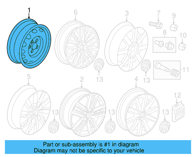 Wheel, Alloy 5K0-601-025-AD-88Z - View 29