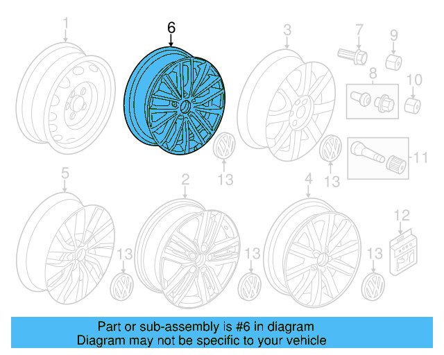Wheel, Alloy 5K0-601-025-AD-88Z - View 24