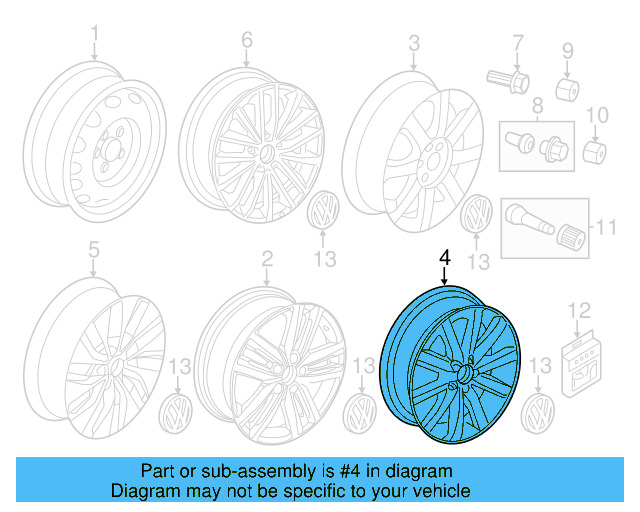 Wheel, Alloy 5K0-601-025-AD-88Z - View 23