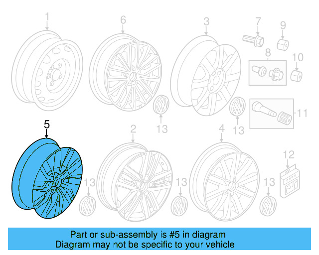 Wheel, Alloy 5C0-601-025-S-FZZ - View 10