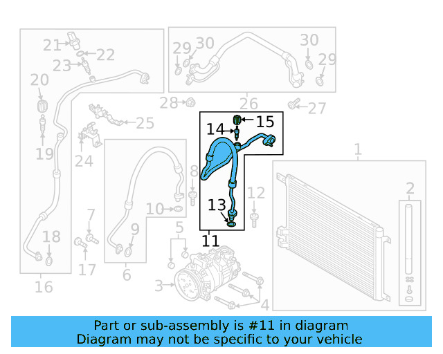 A/C Refrigerant Suction Hose 5Q0820743C - View 11