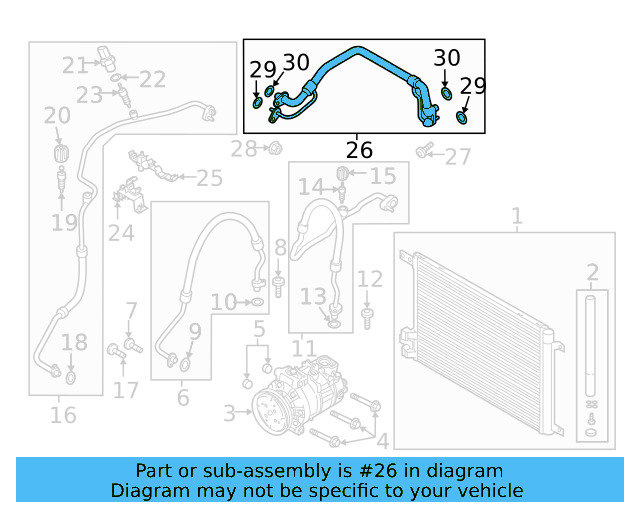 A/C Refrigerant Suction Hose 5Q0820743C - View 4
