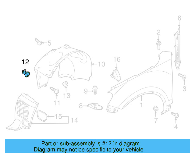 Fender Liner Retainer Nut N-908-338-01 - View 183