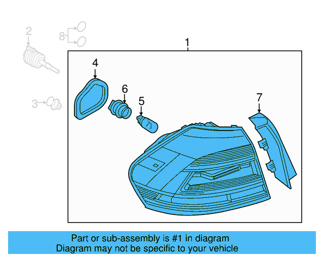 Tail Lamp Assembly 561-945-095-P - View 3