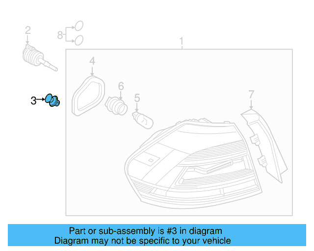 Tail Lamp Assembly Clip 3C8-945-246 - View 23