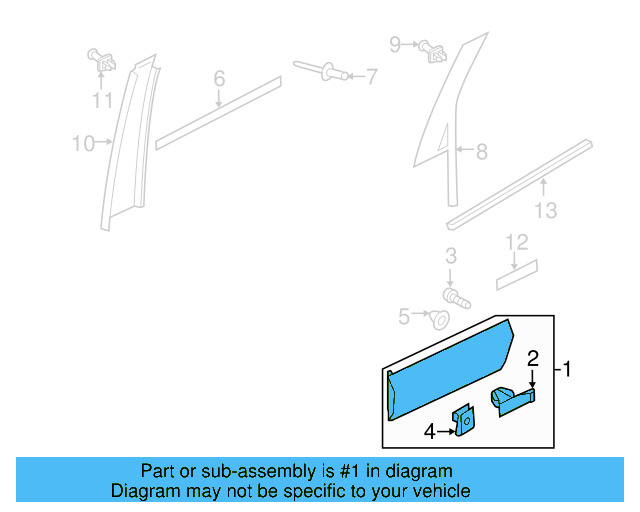 Lower Molding (Unpainted) 7p6854949hgru - View 3
