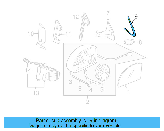Door Mirror Cap 1Y1-858-036-F-01C - View 11