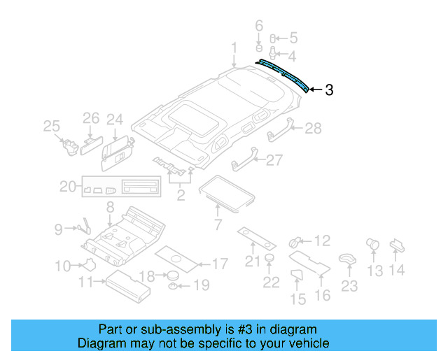 Rear Molding 7L6867617J3U5 - View 3