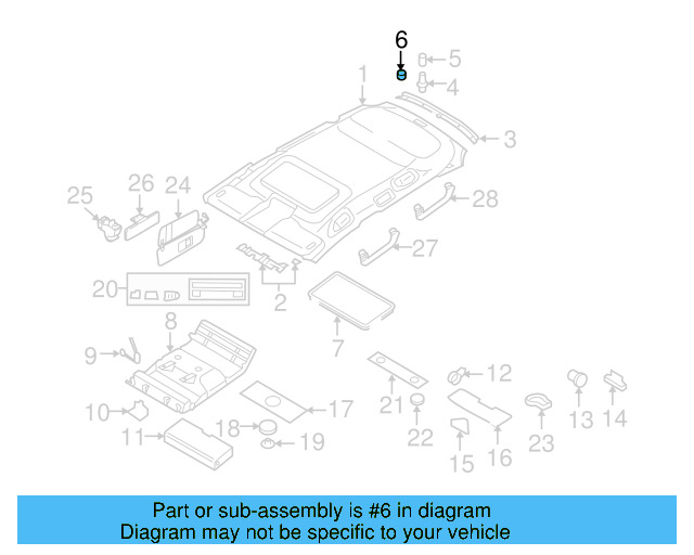 Rear Molding Retainer 7L0-867-300 - View 2