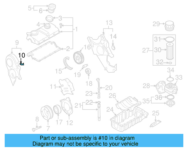 Engine Timing Cover Clip 026-109-150-A