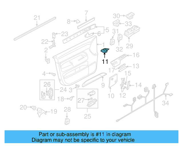 Door Window Switch Bezel 7L6-959-521-D-7R3 - View 8