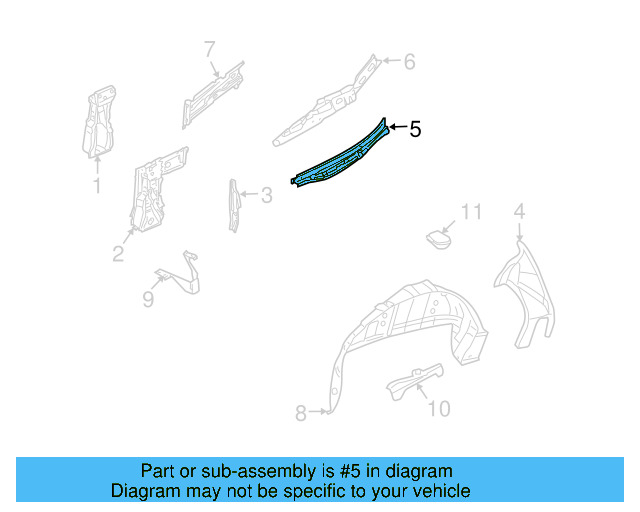 Quarter Panel Gutter 1C0-809-642-A - View 4
