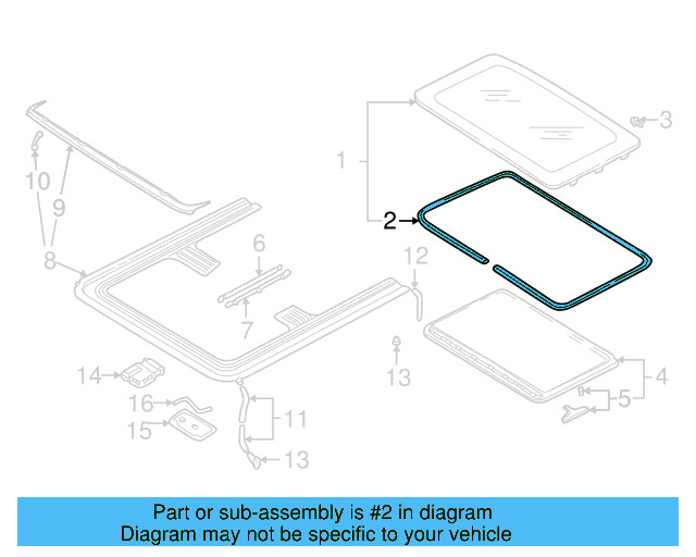 Sunroof Glass Gasket 8D0-877-297 - View 53